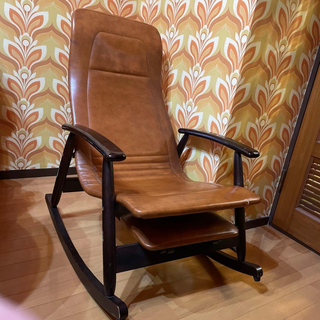 松田家具 ロッキングチェア ミッドセンチュリー　レトロ　昭和家具 ヴィンテージ 松田家具 ロッキングチェア レアカラー 希少色 ミッド