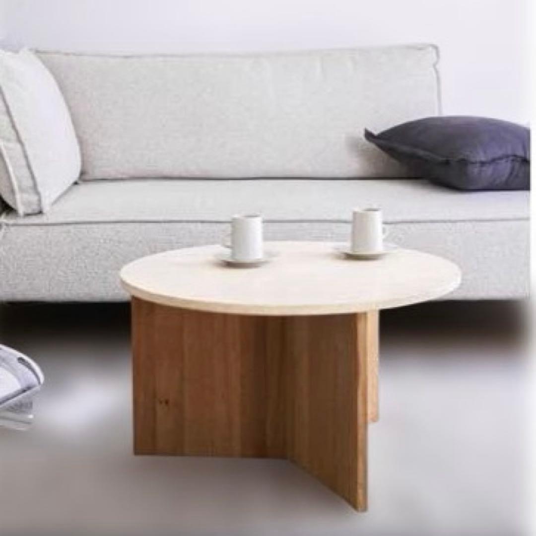 大理石 ウッド コーヒーテーブル sed/met リブコーヒーテーブル｜天然大理石×マンゴーウッドの上質