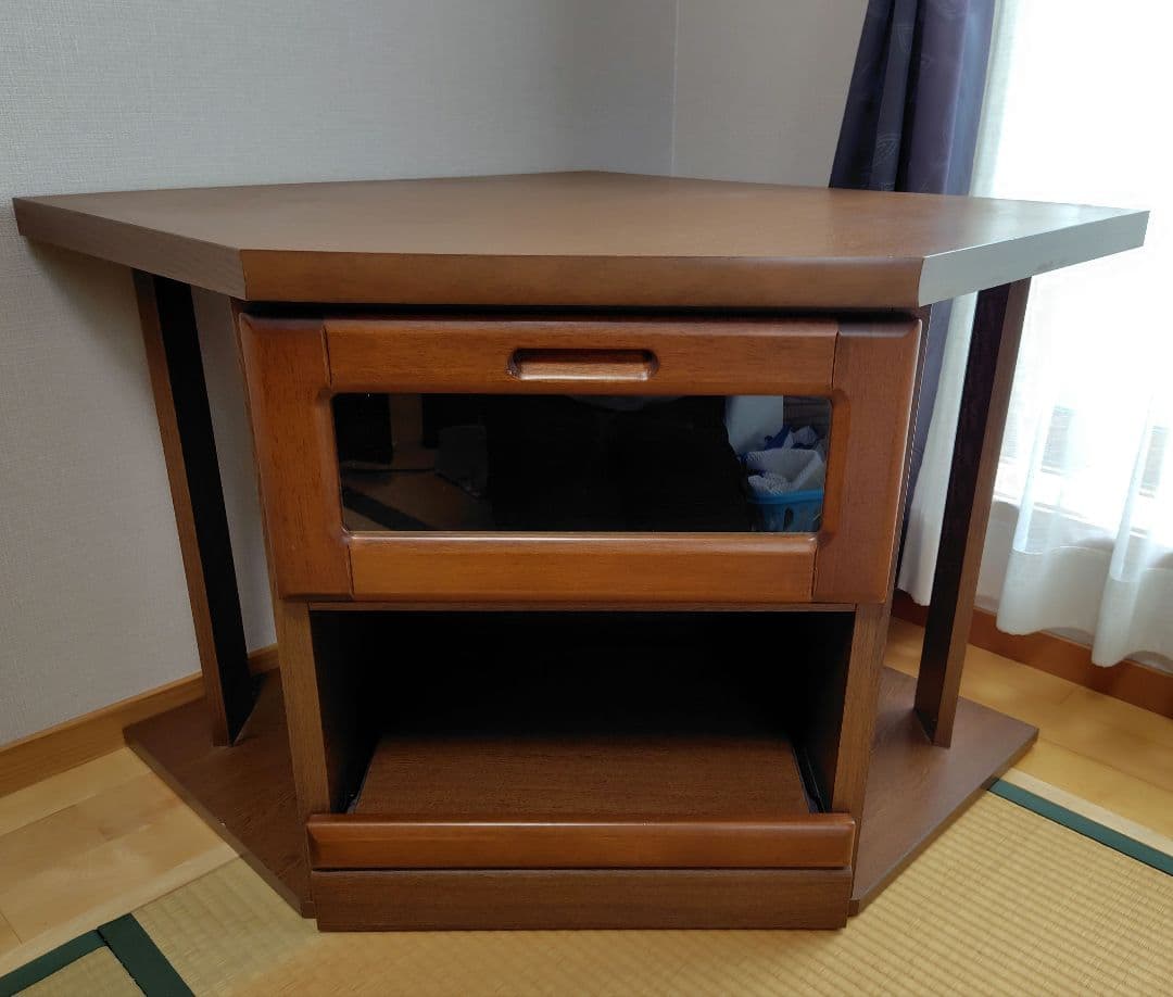 コーナーテレビ台 木製 ブラウン 引き出し付き ぼん家具 コーナーテレビ台 テレビボード ローボード 収納 おしゃれ