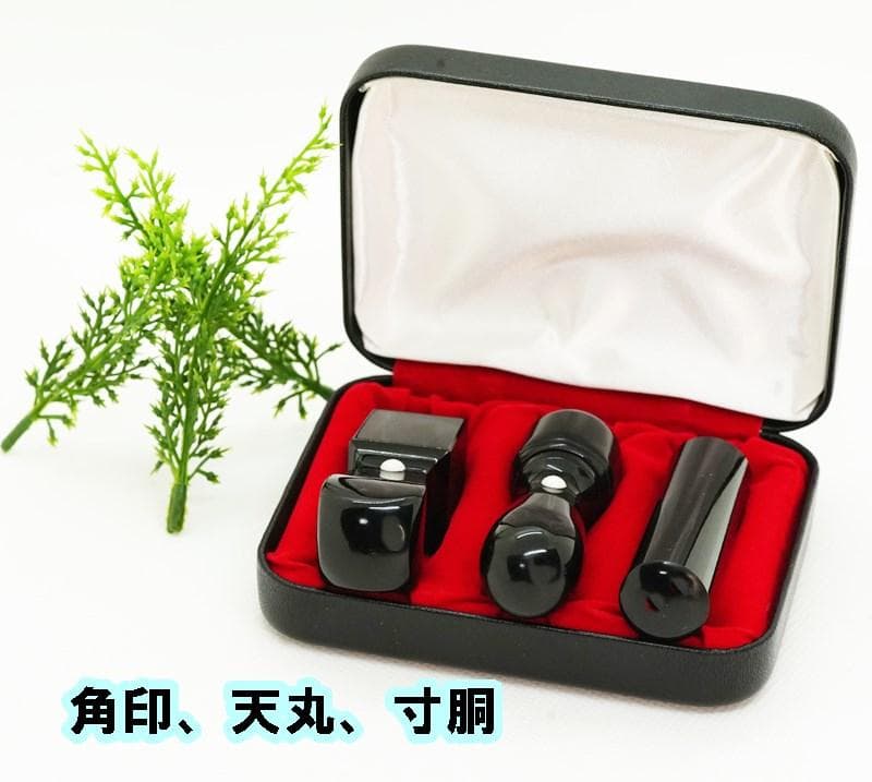 法人印鑑 セット 3本セット ケース付き 黒水牛ハンコ 黒水牛3本セットケース付・法人印鑑・会社印鑑・代表者印・銀行之印