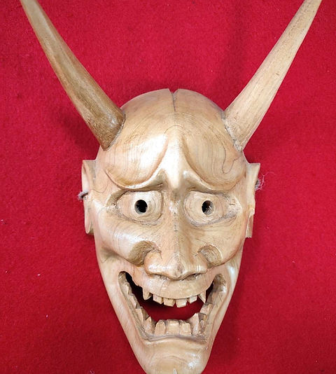 KM015 般若 お面 開運 魔除け 招福 縁起物 壁掛け 置物 | Antiques